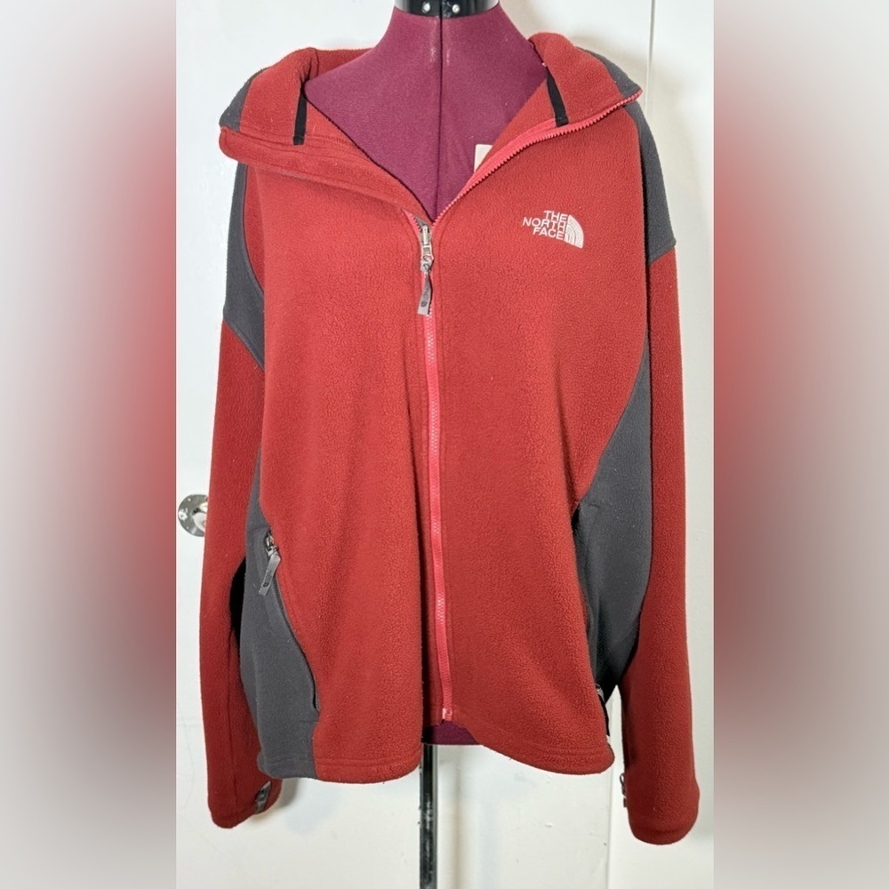 The North Face Scarlet and Charcoal Fleece Jacket
